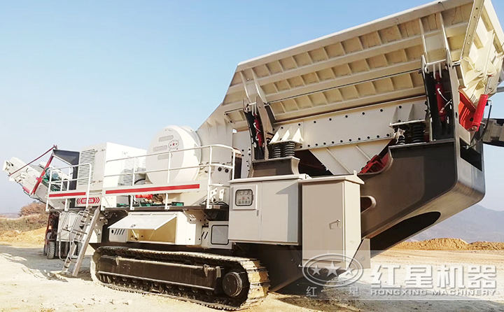 紅星履帶移動建筑垃圾破碎機價格便宜，性價比高